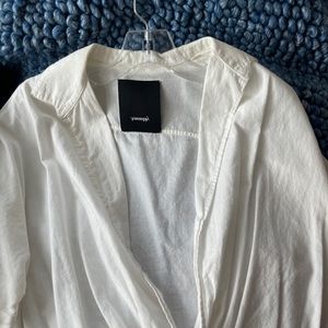 Assembly New York White Sheer short sleeved open front top